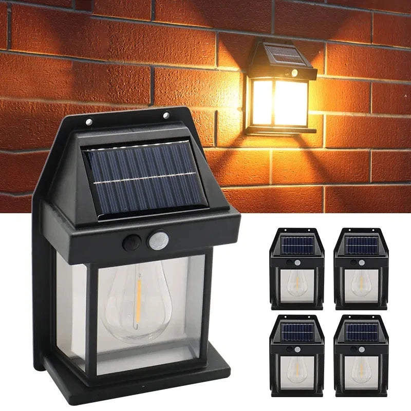 Lámpara Solar de Pared con Sensor de Movimiento | Iluminación Exterior Impermeable