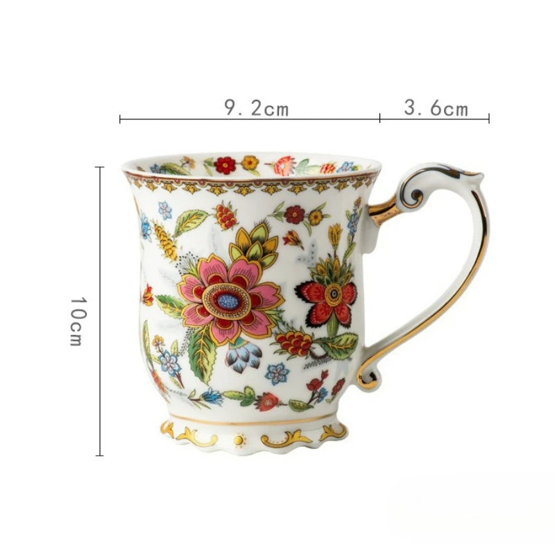 Creative French Blue and White Porcelain Coffee Mug | Retro Ceramic Drinkware