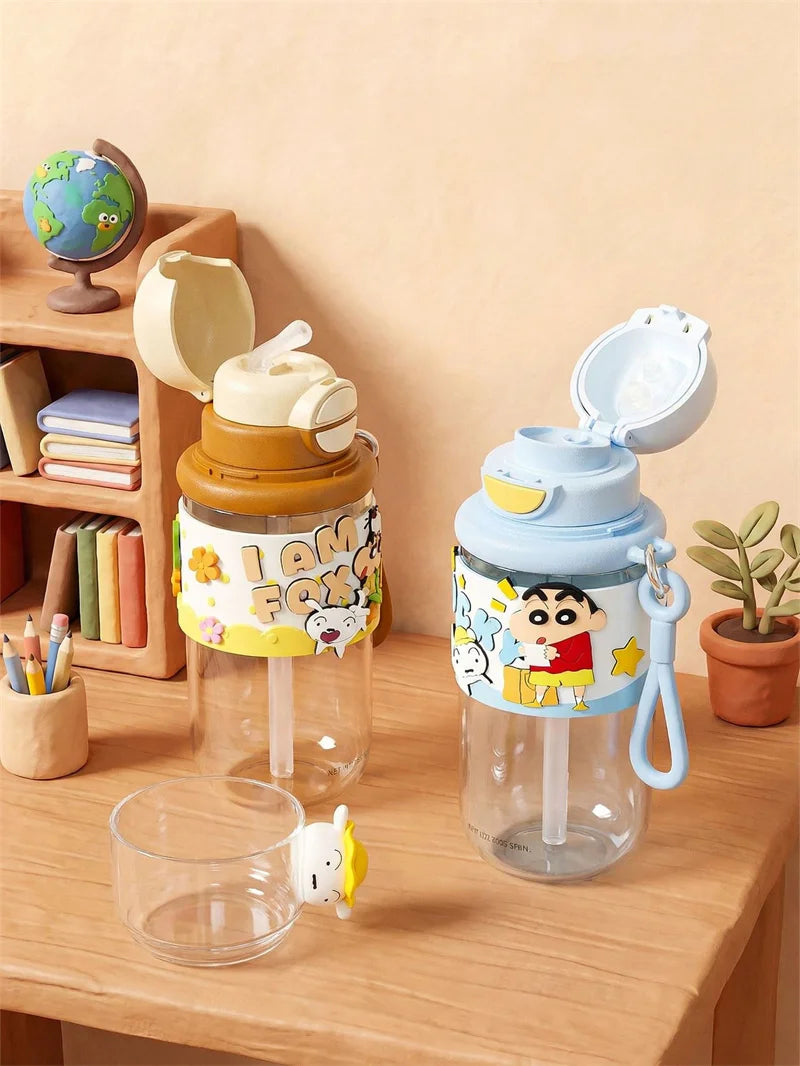 Cute Cartoon Straw Cup for Kids | Leakproof Outdoor Water Bottle