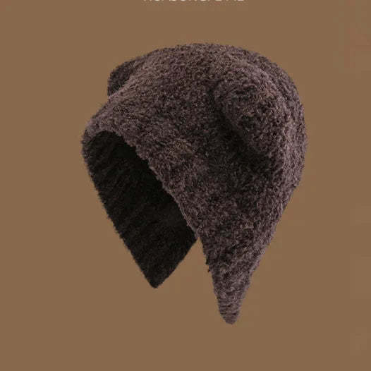 Women's Cute Bear Ear Plush Beanie | Cozy Winter Bomber Hat