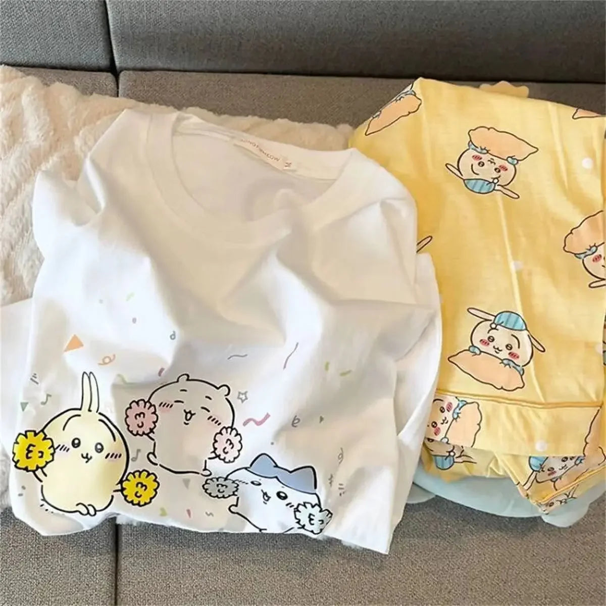 Girls Summer Pajamas Set | Cute Bunny & Cat Home Clothes