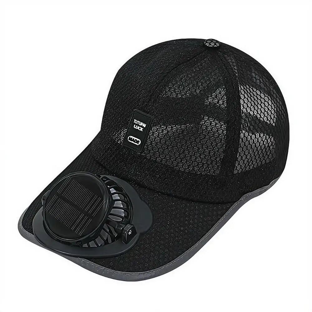 Breathable Summer Mesh Baseball Hat with Solar Fan & UV Protection