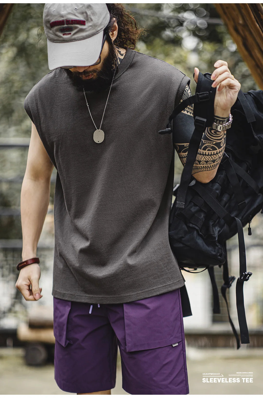 Men's Vintage Heavyweight Knitted Broad Shoulder Vest | Summer Tee