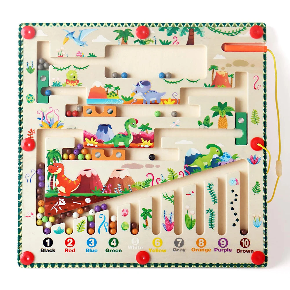Magnetic Color and Number Maze Montessori Toy for Kids Learning