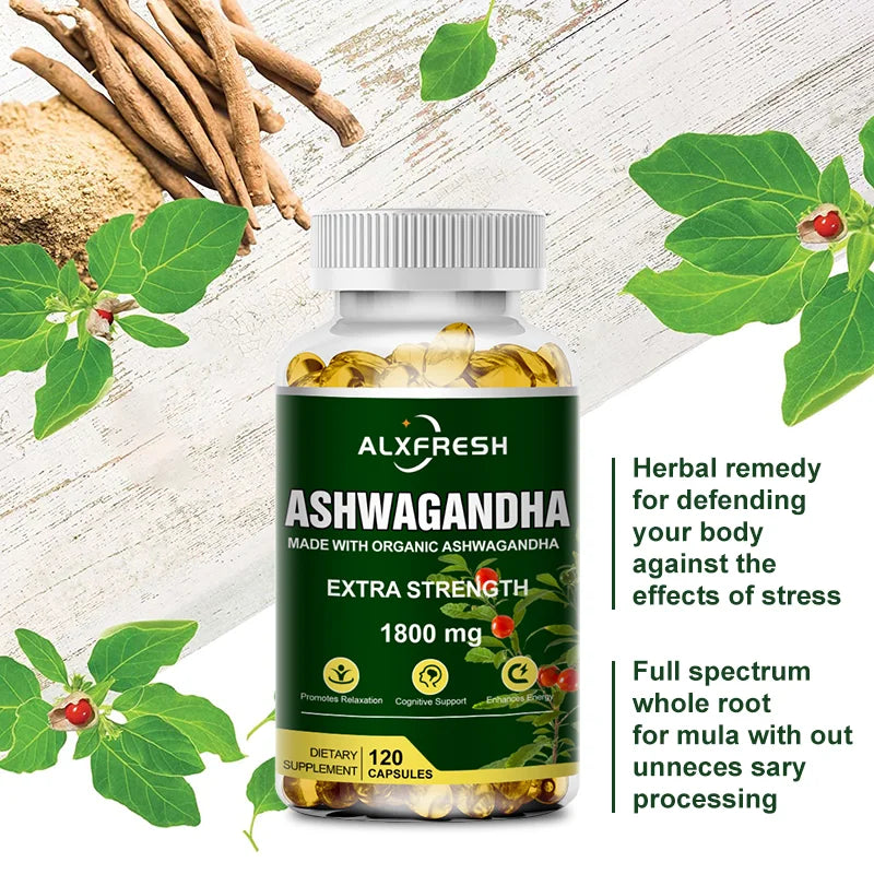 Pure Organic Ashwagandha Extract Capsules | Maximum Strength 1800mg
