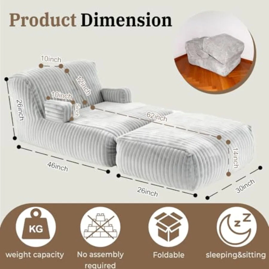 Puf Grande de Espuma Viscoelástica | Sillón Reclinable Cómodo para Todas las Edades