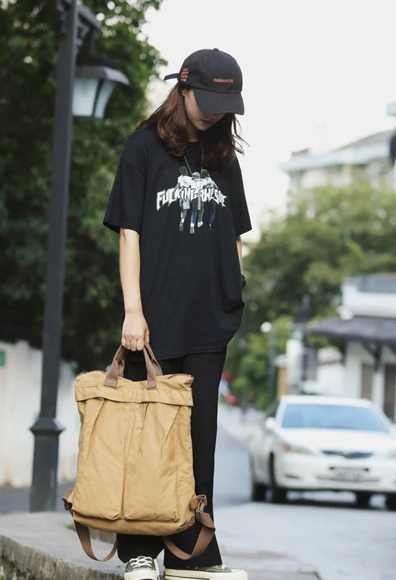 Large Capacity Retro Canvas Backpack for Women | Stylish School Bag