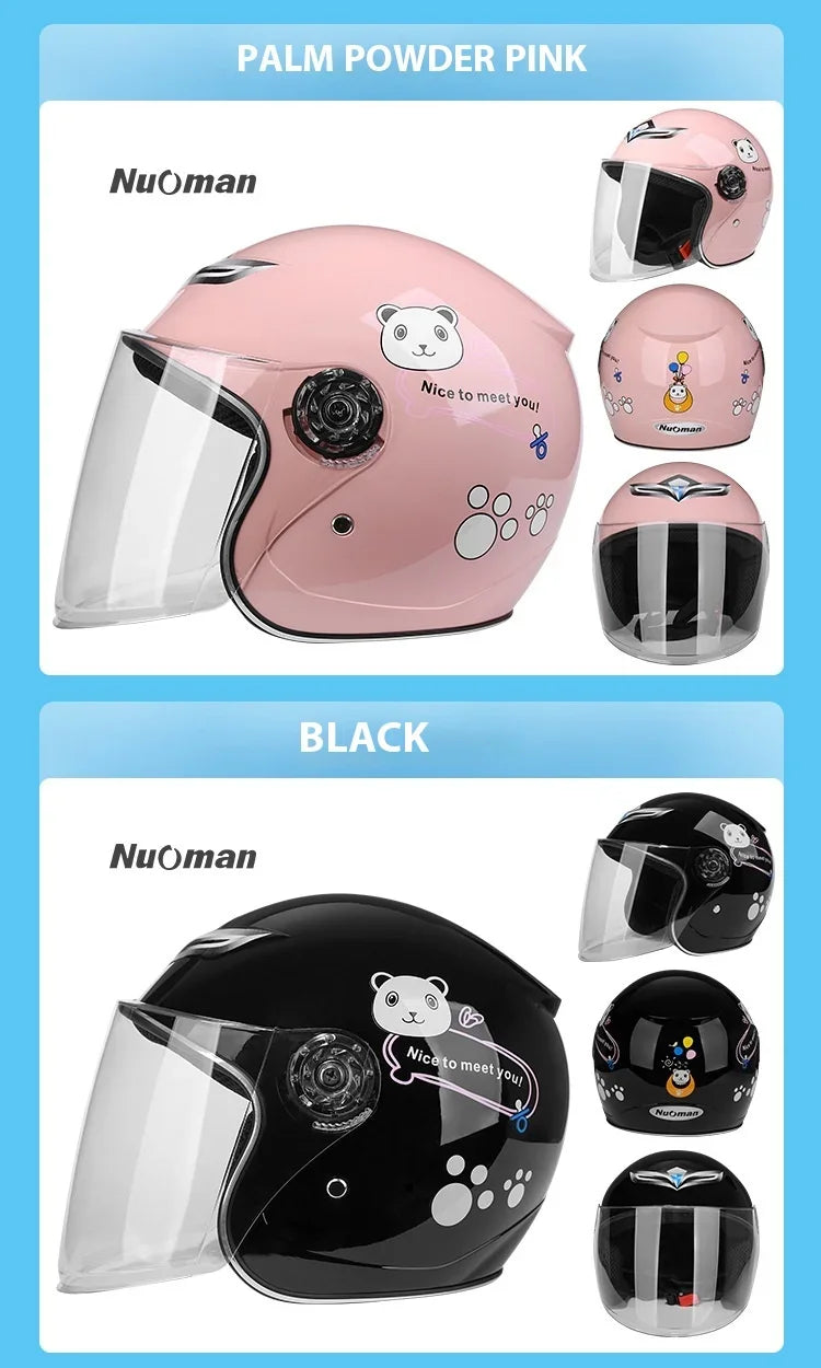 Cute Cartoon Kids Helmet | Safe & Stylish Motorcycle Headgear