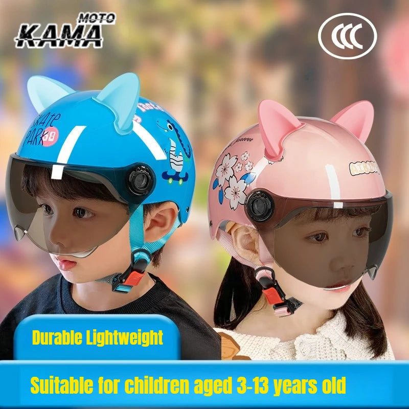Casco ligero de media carcasa para niños con protección auditiva desmontable