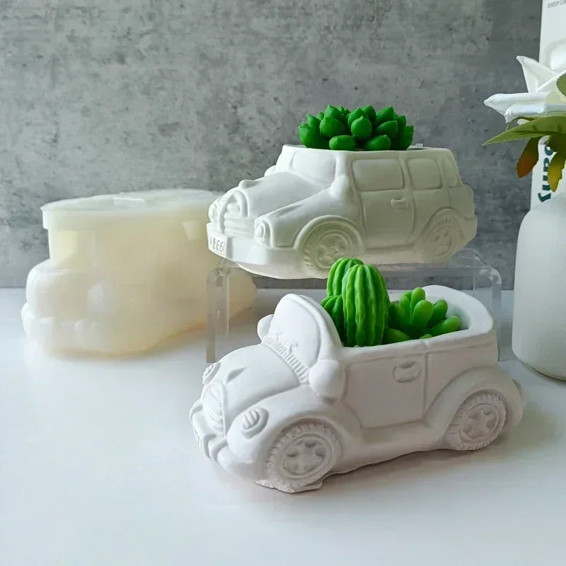 Creative Bus Flowerpot Mold for Unique Home Decor & Gardening