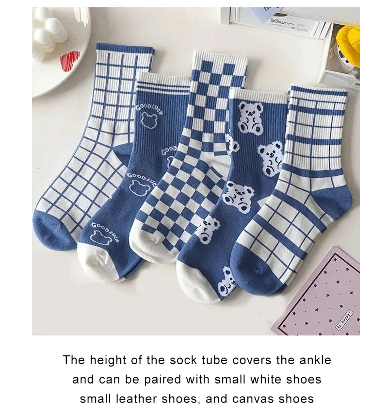 10 Pairs Women's Cute Rabbit Embroidery Casual Socks | Stylish & Breathable