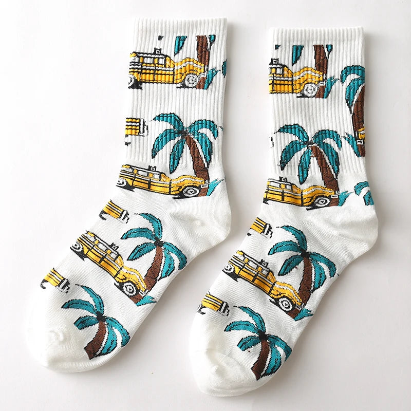 Trendy Unisex Cartoon Cotton Crew Socks | Comfort Meets Style
