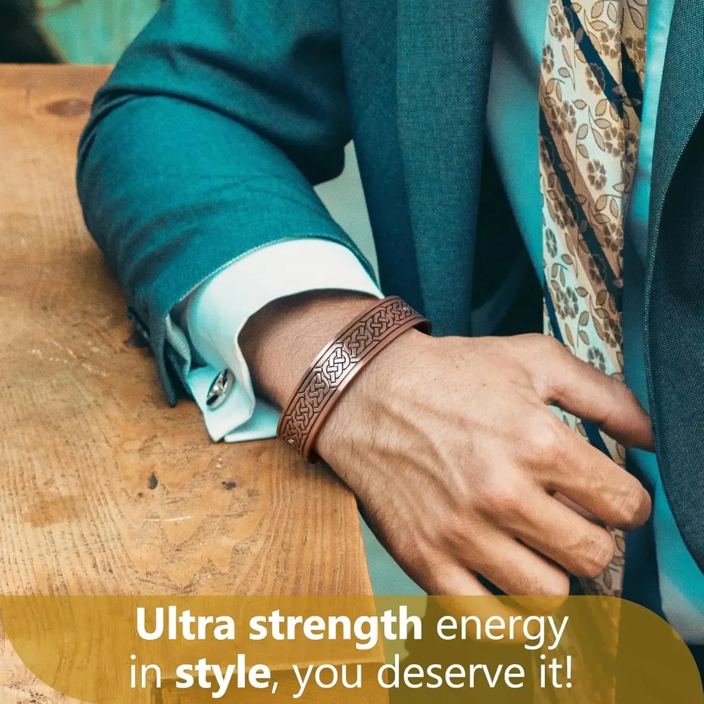 Vintage Copper Cuff Bracelet with Magnetic Therapy | Unisex Jewelry