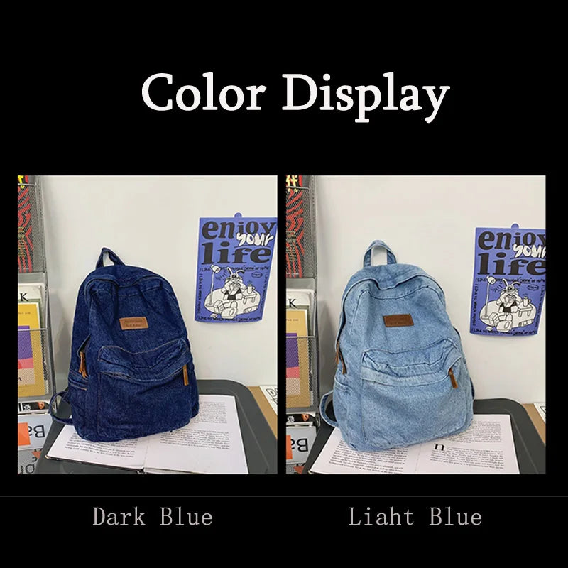 Trendy Denim Backpack for Students | Durable & Stylish Design