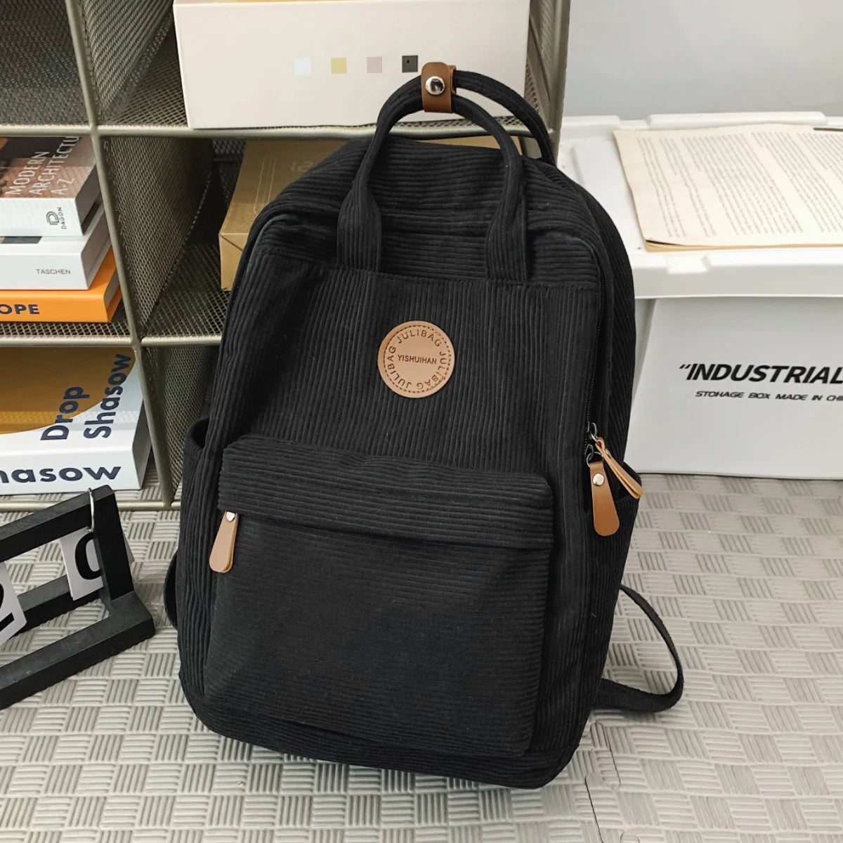 Mochila Elegante de Terciopelo para Estudiantes | Funcional y Chic