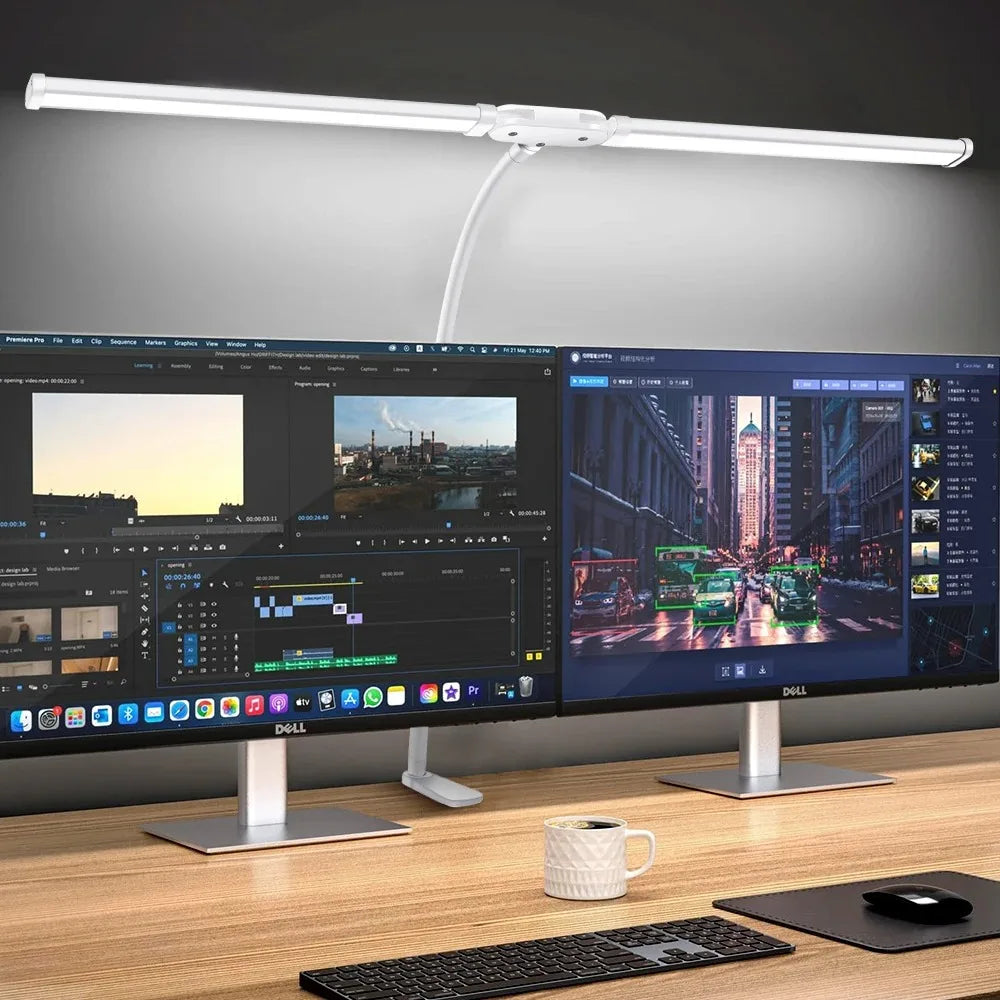 Dimmable Double Head LED Clip Desk Lamp | Brighten Your Workspace