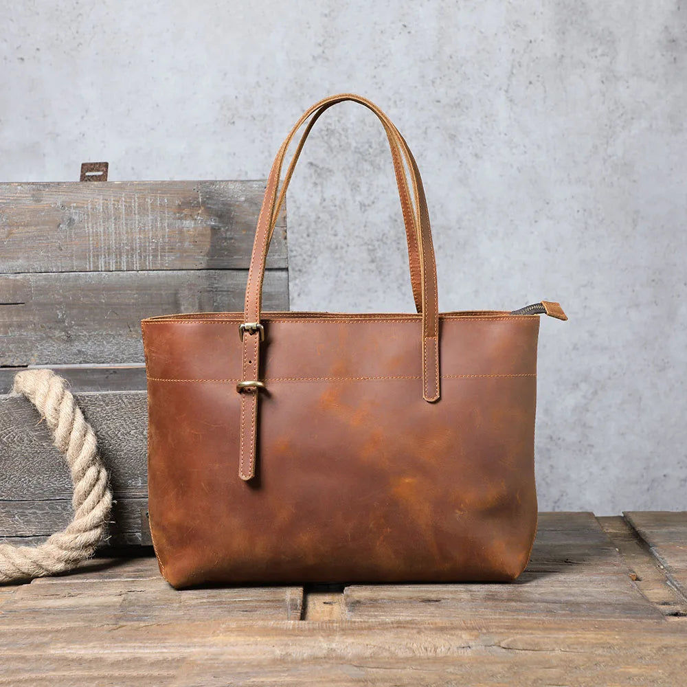 Vintage Genuine Leather Men's Tote & Briefcase | Stylish & Versatile