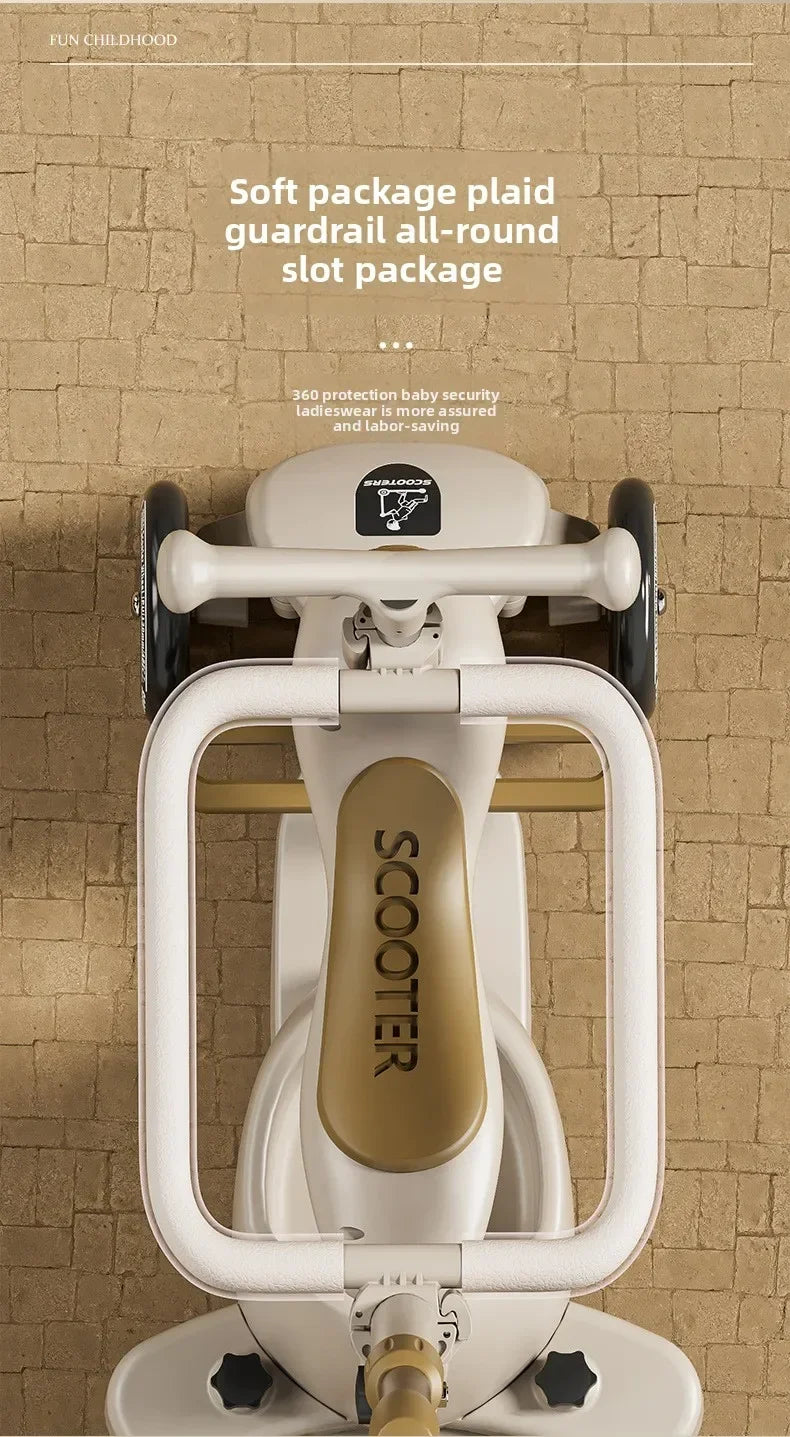 Foldable 3-Wheel Kids Scooter | Portable Musical Fun for Children