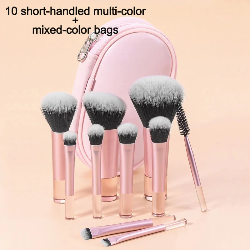 10PCS Portable Mini Makeup Brushes for Perfect Contouring