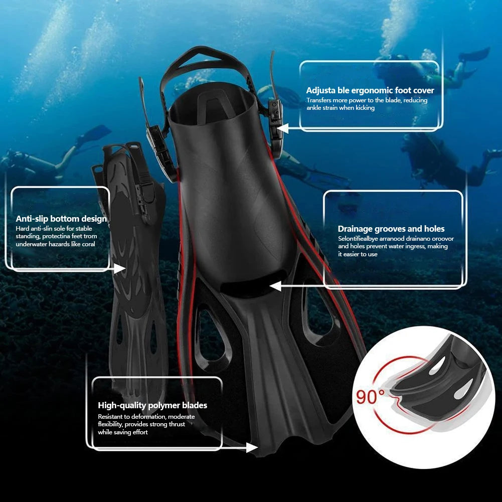 Professional Scuba Diving & Snorkeling Short Fins for Adults
