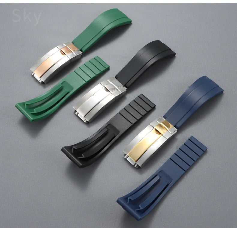 Durable Stainless Steel Butterfly Buckle Watch Strap for Men
