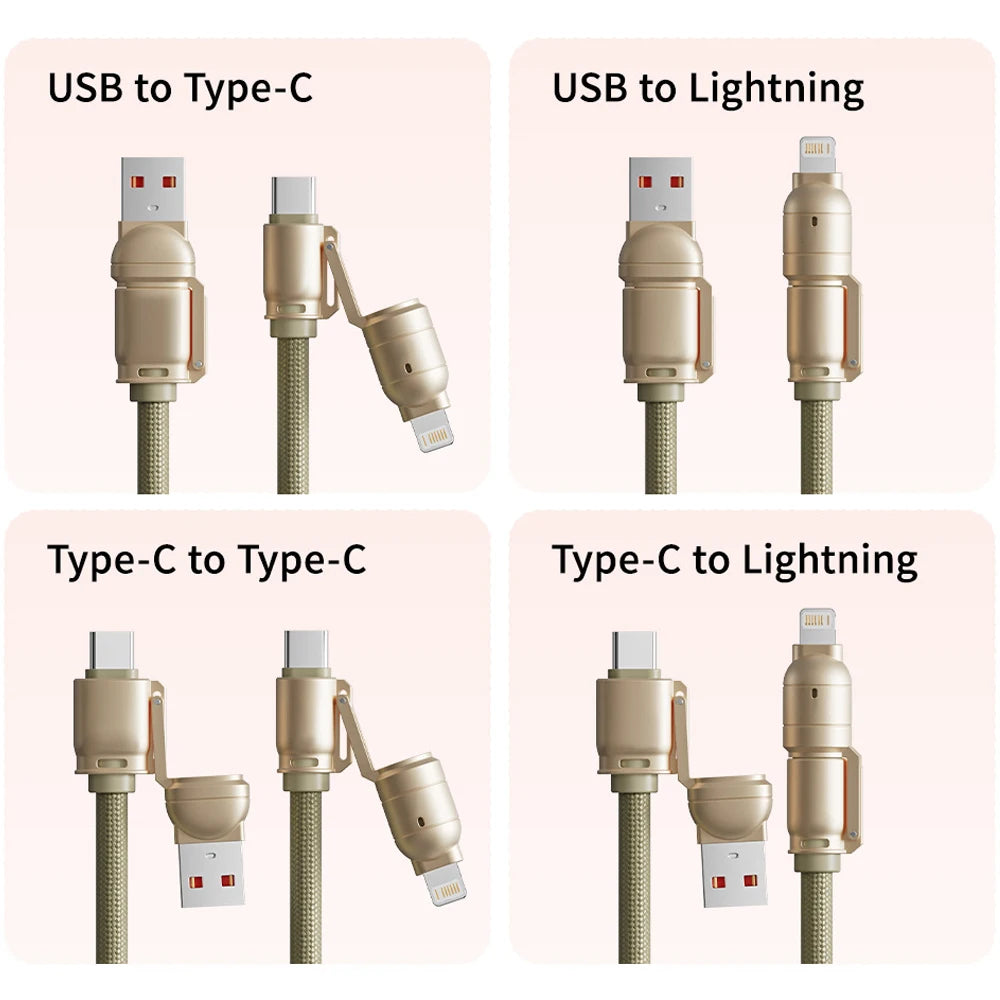 4 in 1 USB Type-C Fast Charge Cable | 240W Power and Versatility