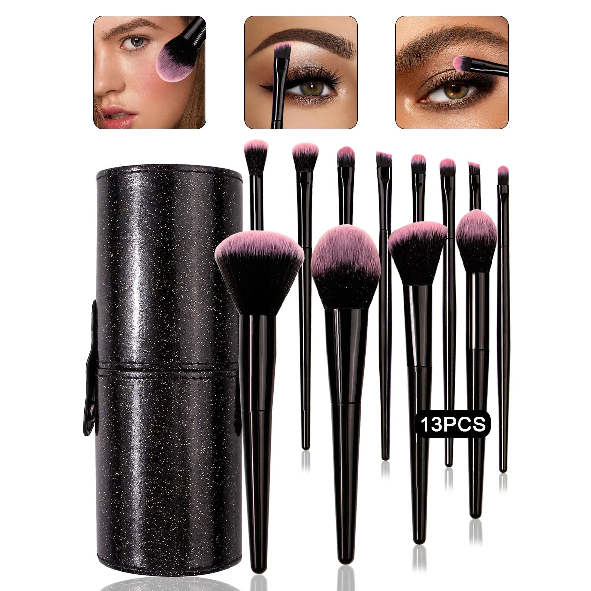 13PCS Synthetic Bristle Makeup Brush Set | Essential Makeup Tools