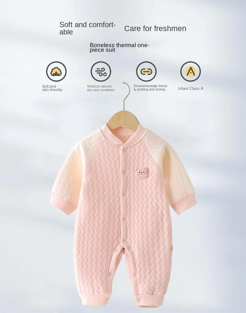 Cute Baby Long Sleeve Cartoon Bodysuit | Warm & Cozy Romper