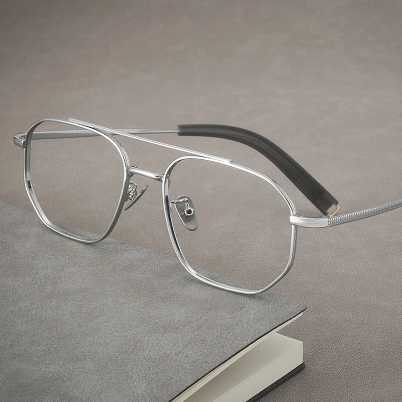 Ultralight Double Bridge Pilot Eyeglasses | Pure Titanium Frames