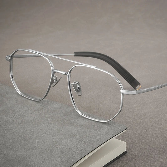 Ultralight Double Bridge Pilot Eyeglasses | Pure Titanium Frames