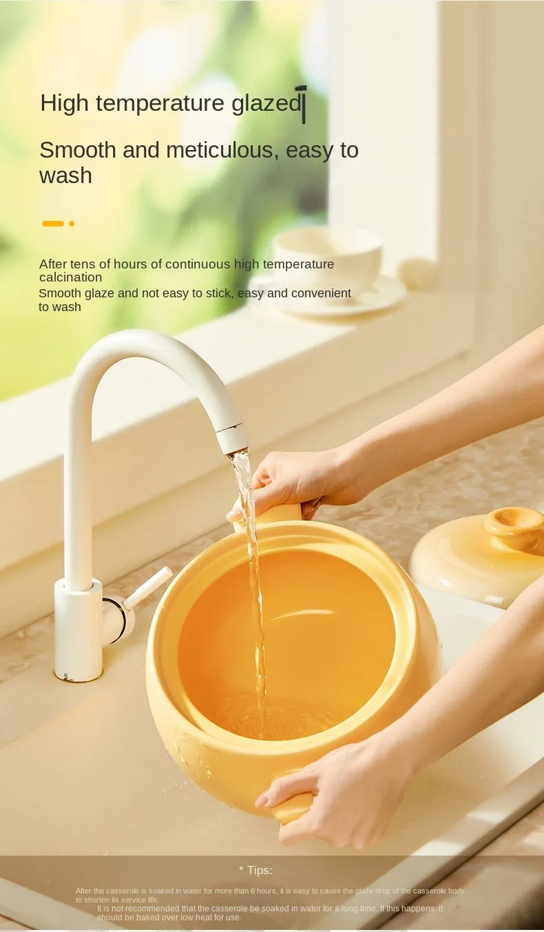 High-Temperature Resistant Ceramic Casserole Pot for Gas Stoves