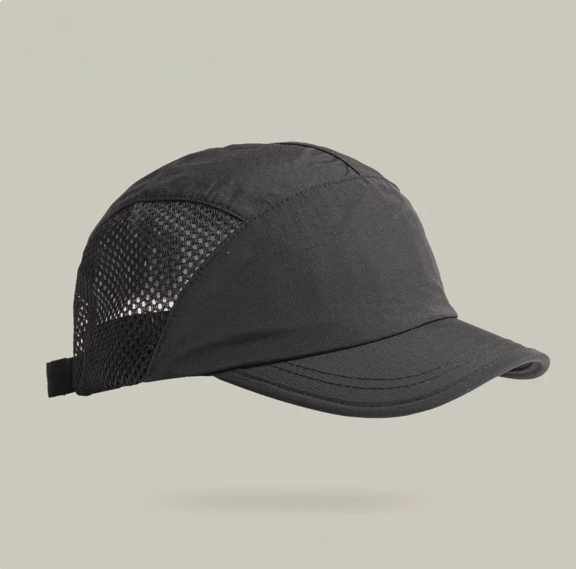 Unisex Vintage Short Brim Nylon Mesh Baseball Cap for Outdoor Activities