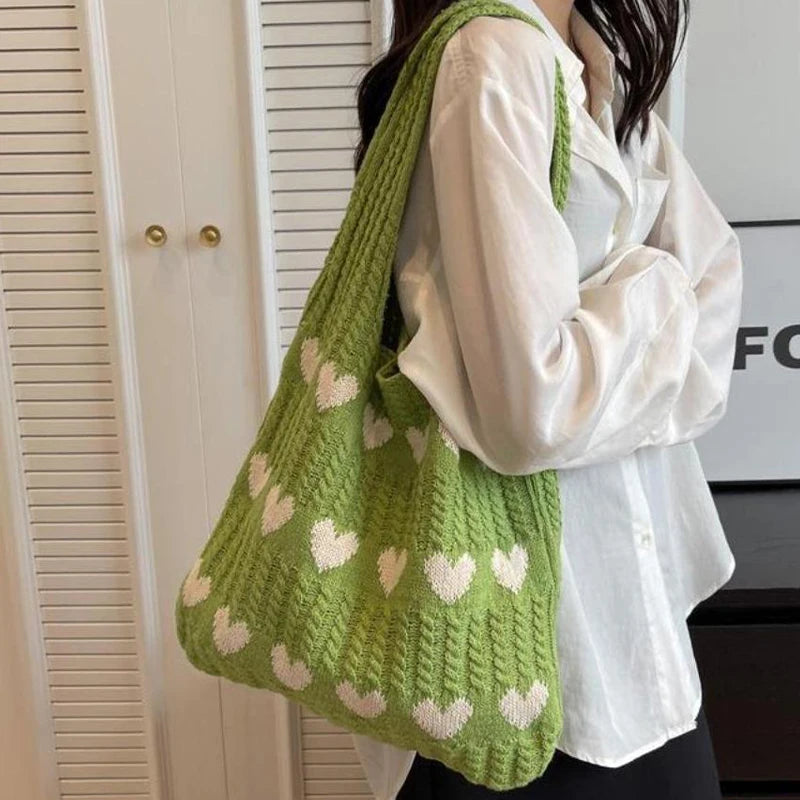 Exquisite Woolen Handheld Shoulder Bag | Stylish Casual Tote