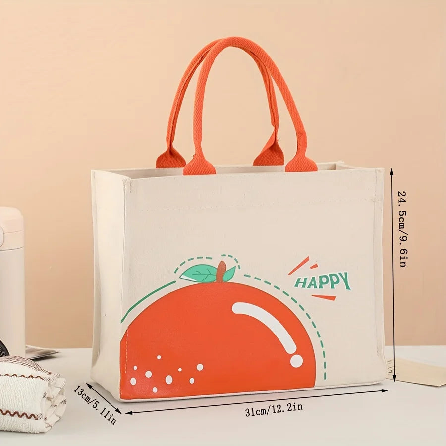 Large Capacity Cartoon Tote Bag | Versatile Canvas Shopping Bag