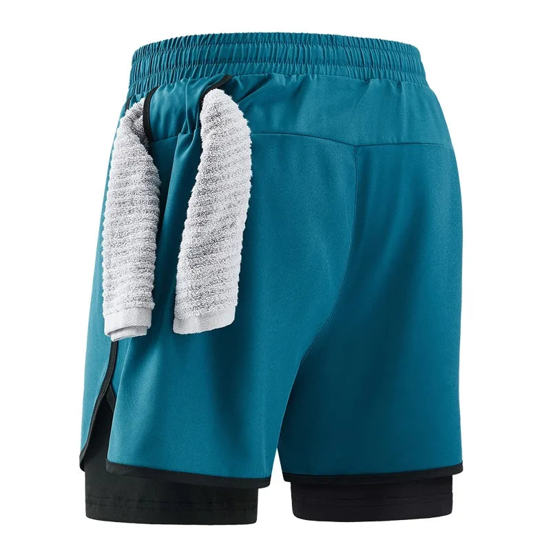 Men's 2-in-1 Camo Running Shorts | Quick Dry Gym Wear
