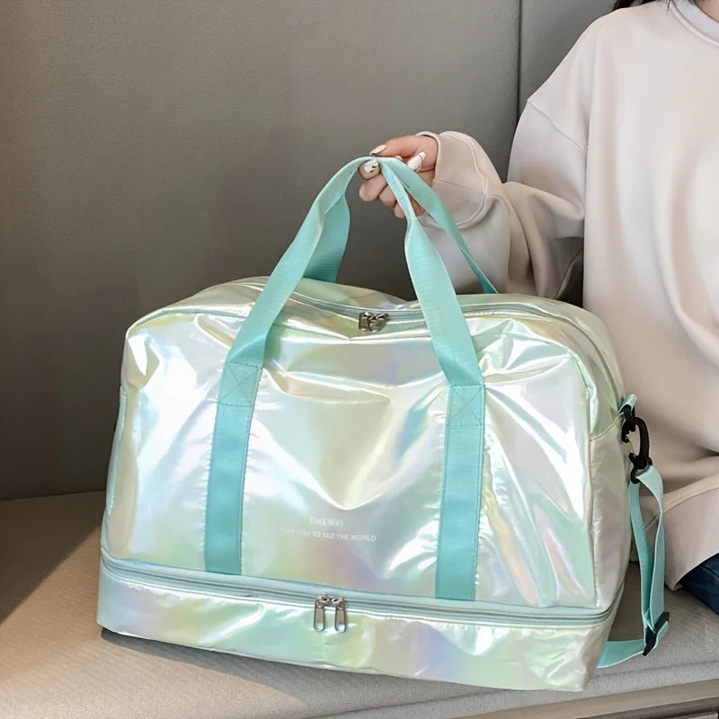 Lightweight Holographic Travel Duffel Bag | Large Capacity Tote