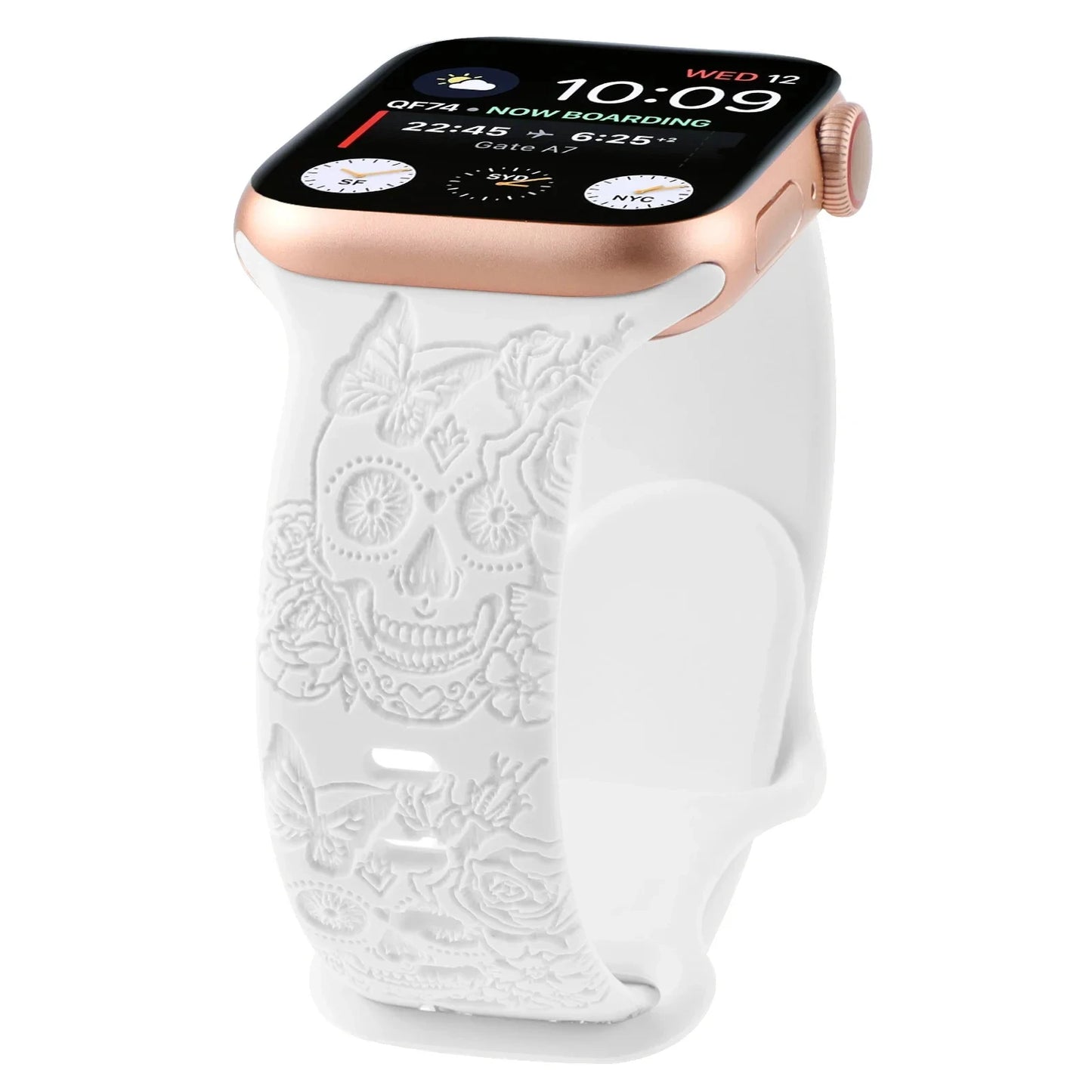 Gothic Skull Engraved Silicone Strap for Smartwatches