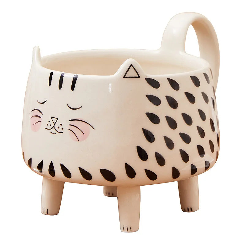 Cute Cat Mug with Legs | Adorable Ceramic Coffee Mug for Cat Lovers
