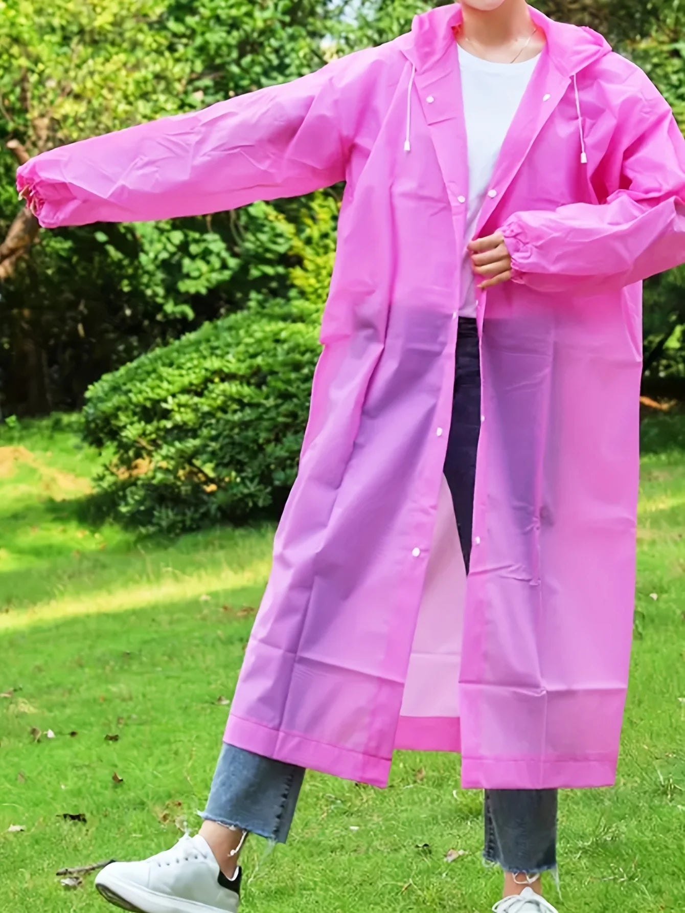 Adult Pink Raincoat | Stylish Waterproof Full-Body Gear