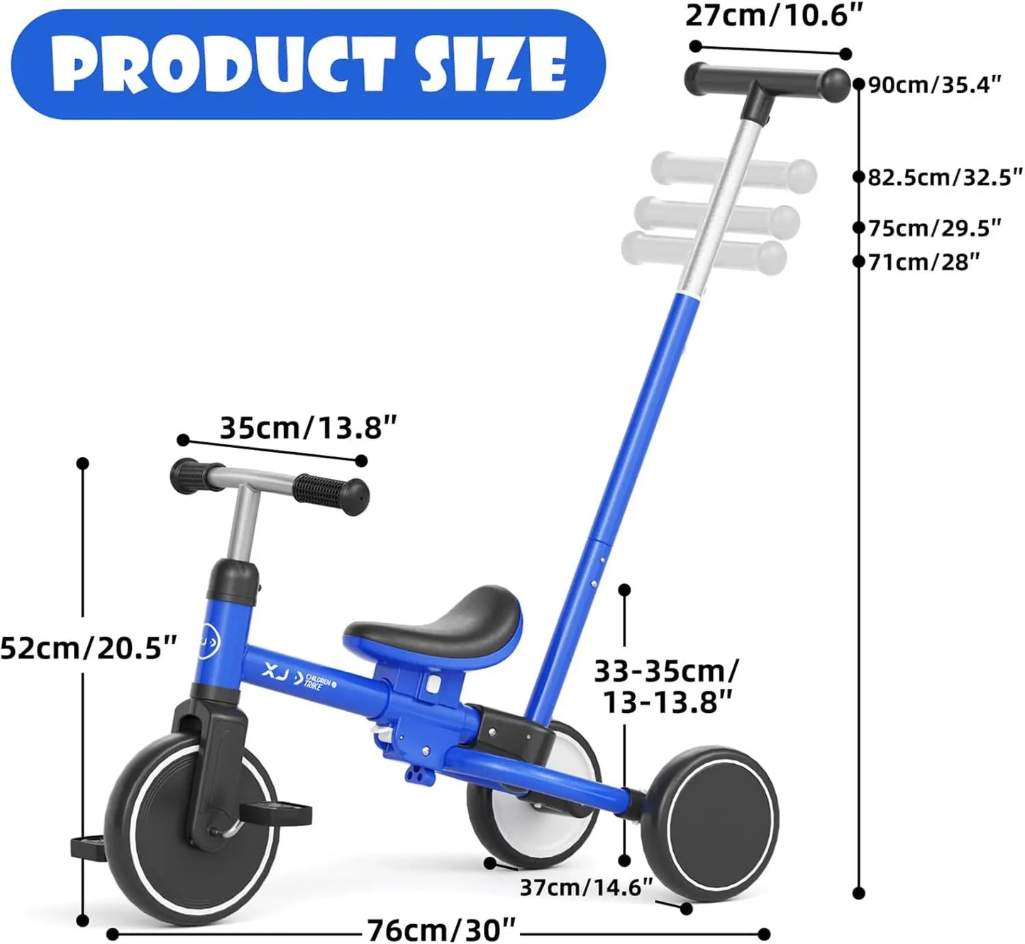 5-in-1 Adjustable Toddler Tricycle | Multi-Functional Balance Bike