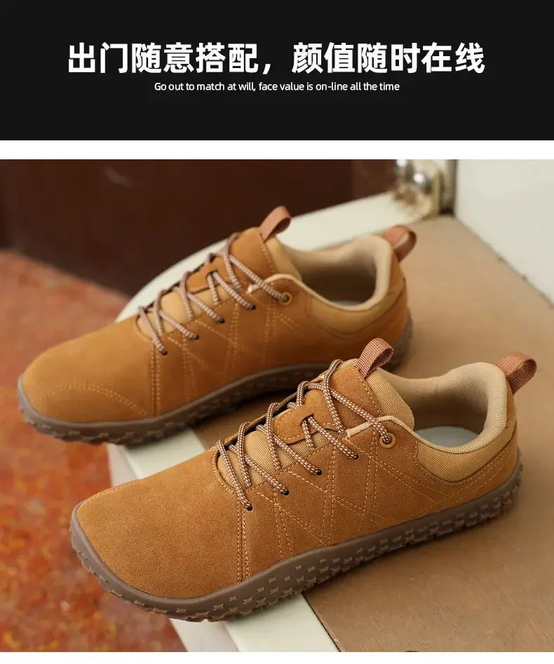 High Quality Leather Sports Shoes for Wide Feet | Anti-Slip Design