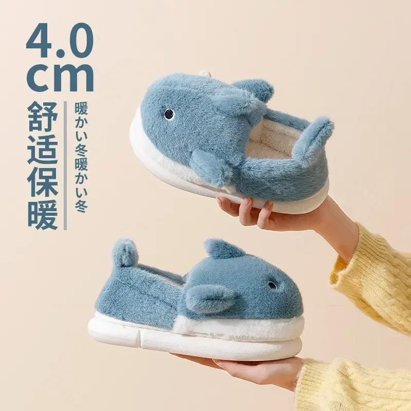 Cozy Shark Pattern Home Slippers for Men & Women | Warm Comfort