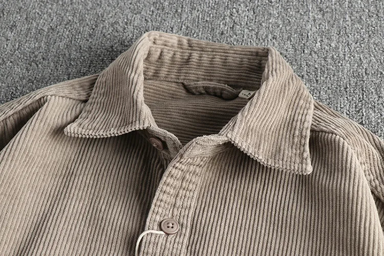 Men's Solid Color Corduroy Shirt | Vintage Casual Fashion