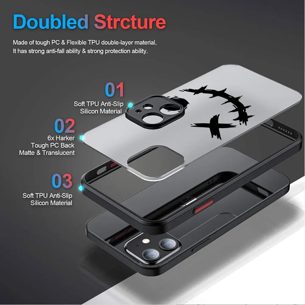 Clear Matte Smiling Devil Phone Case | Shockproof Luxury Cover