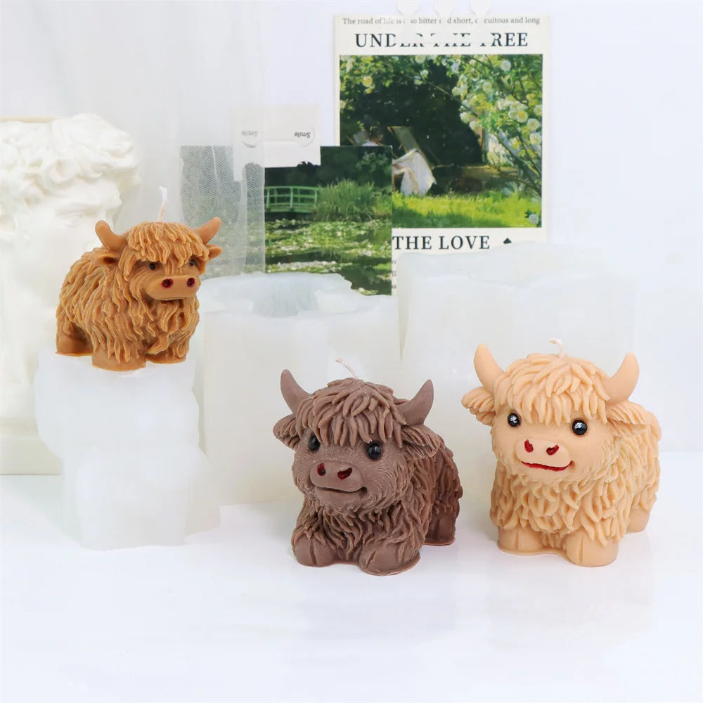 3D Highland Cow Silicone Mold | Craft Unique Animal Decor