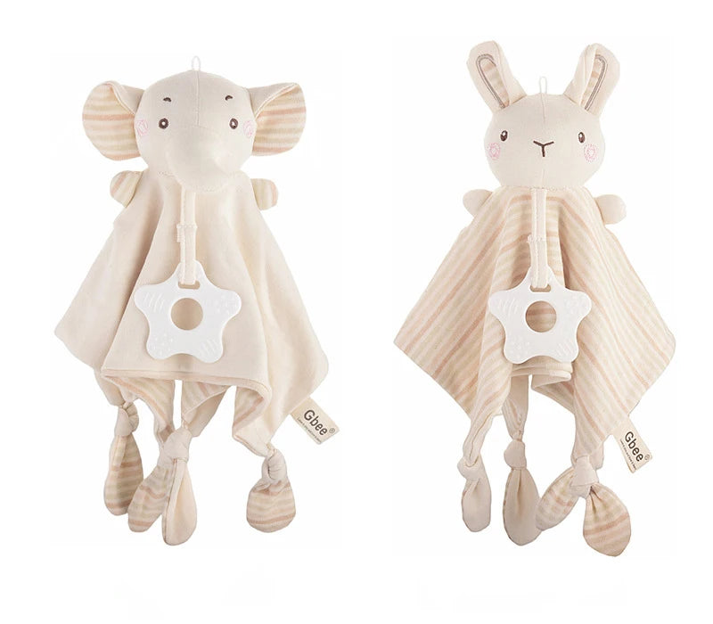 Cute Elephant Plush Teether Rattle for Newborns | Soft Blanket Toy
