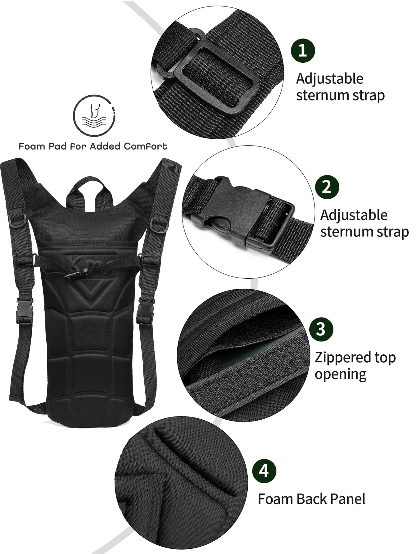 Outdoor Hydration Pack 3L Waterproof Backpack for Active Adventures
