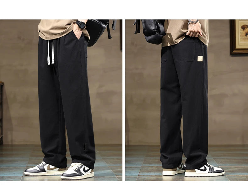 Comfortable Loose Men's Trousers | 100% Cotton Khaki Pants