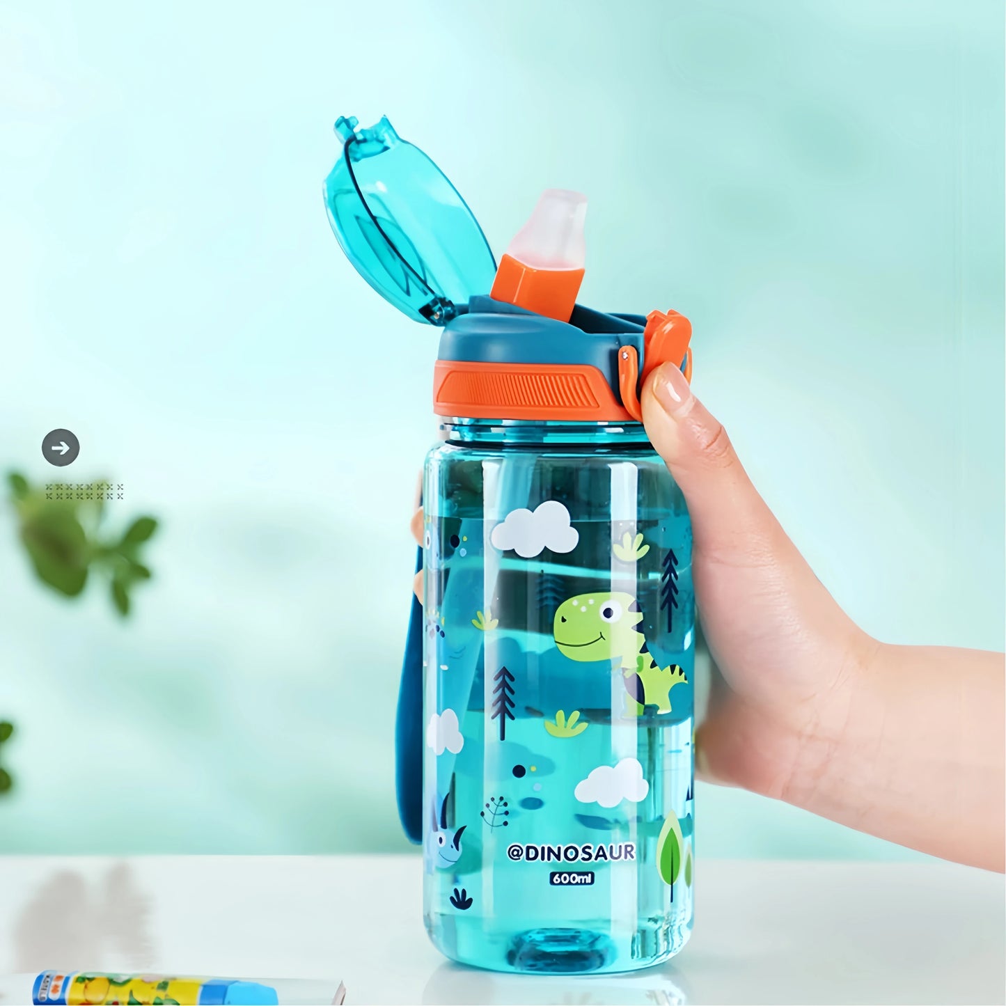 Kids Dinosaur Water Bottle | Leakproof Sippy Cups with Straw
