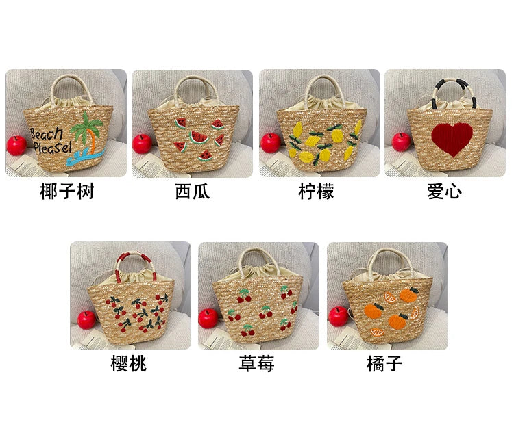 Casual Sweet Tote Bags | Perfect Straw Embroidery Shoulder Bag